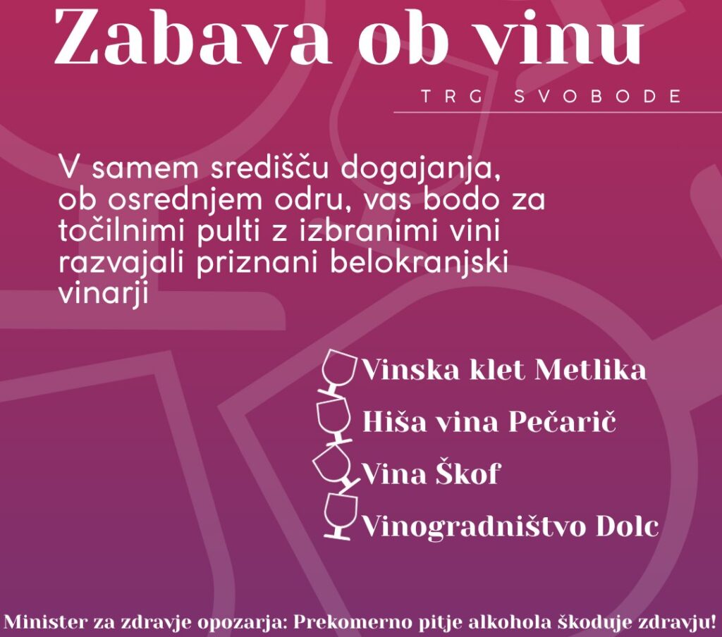 Vinska Vigred - zabava ob vinu - letak