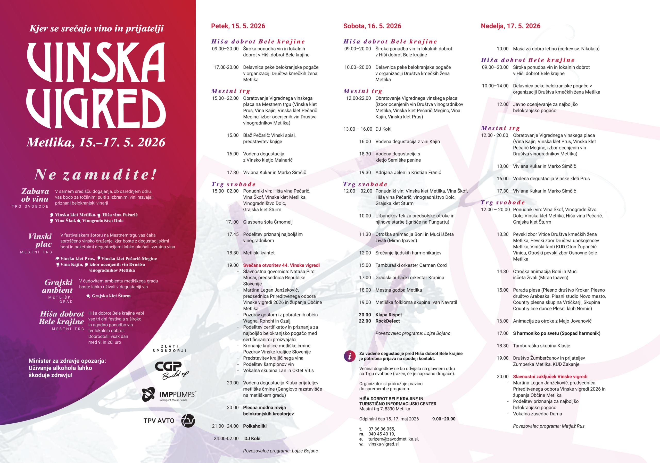 Vinska Vigred 2026 Program letak